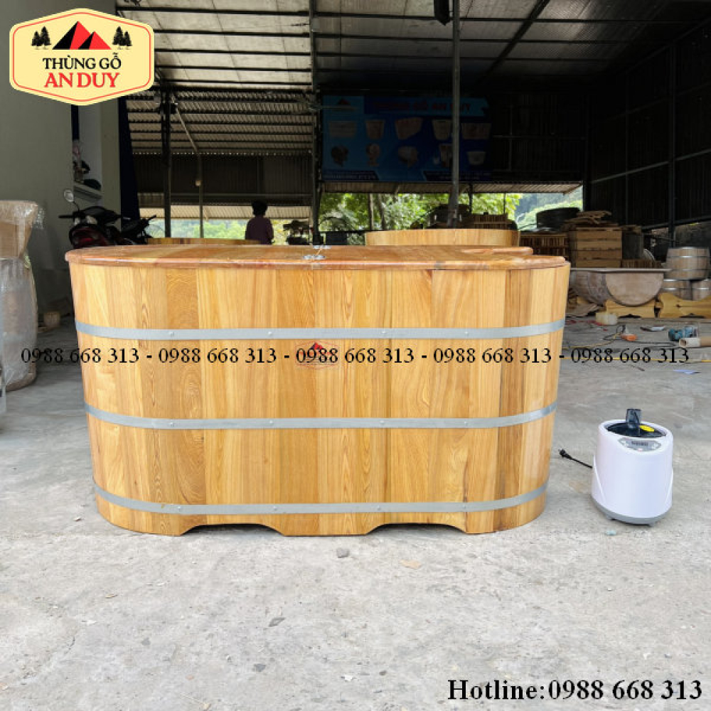 Bồn Dài Xông Hơi Gỗ Pơmu
