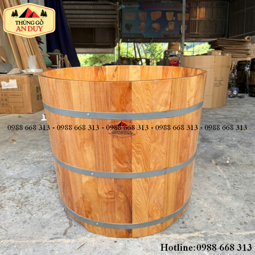 Bồn Tắm Tròn Gỗ Pơmu
