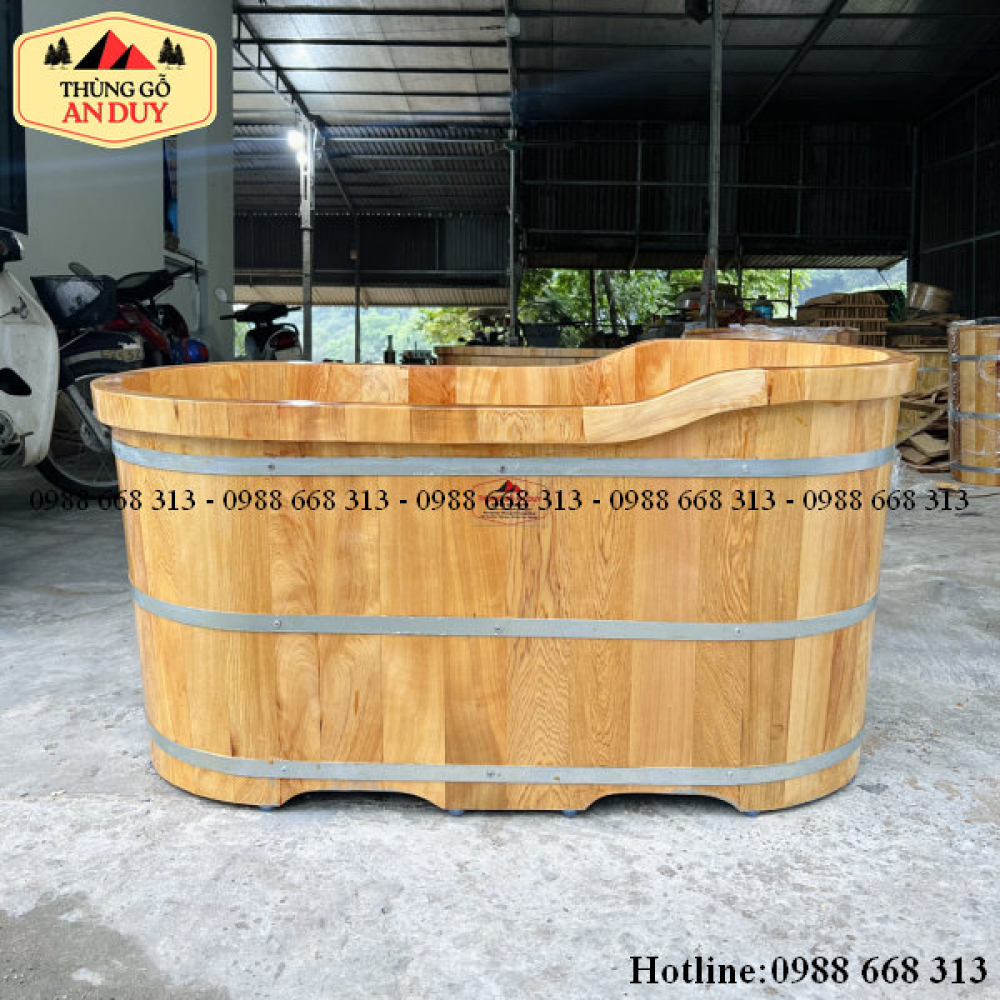 Bồn Tắm Gỗ Pơmu Bo Viền