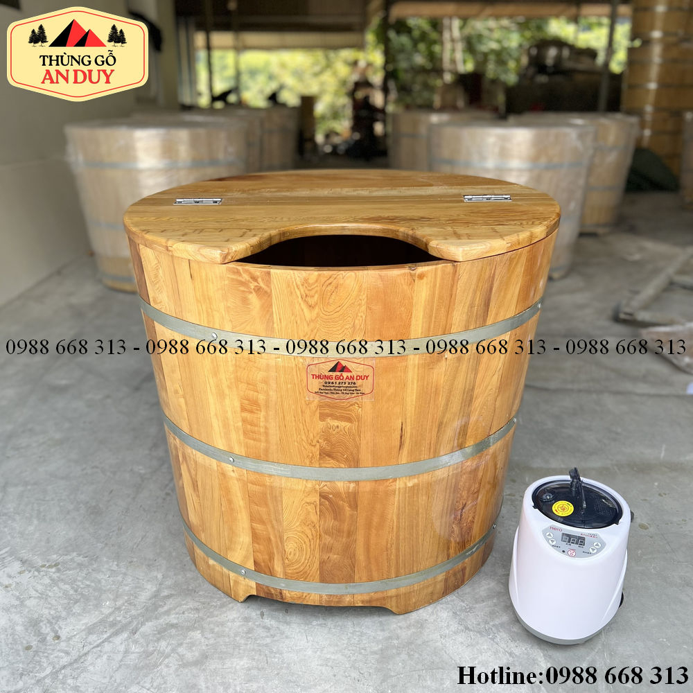 Bồn Tròn Xông Hơi Gỗ Pơmu