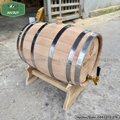 Thùng Rượu Gỗ Sồi Mộc – Đỉnh Cao Ủ Rượu Từ Vẻ Đẹp Nguyên Bản