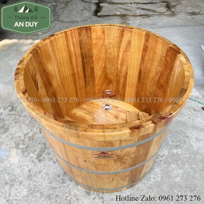 Bồn Tắm Tròn Gỗ Pơ Mu Bo Viền – Tuyệt Tác Trị Liệu, Điểm Nhấn Không Gian Hoàn Mỹ