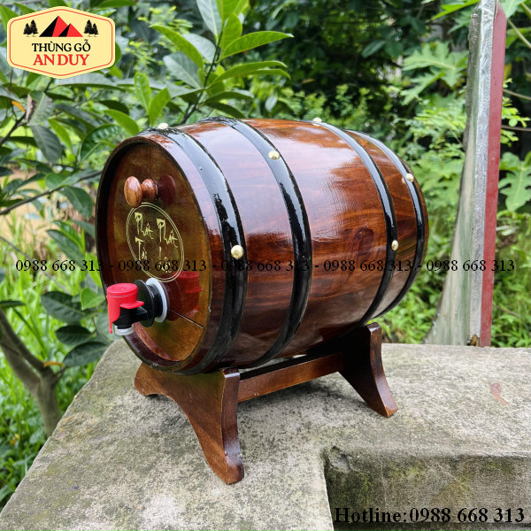 Trống gỗ đựng rượu vang bịch 3–5 lít