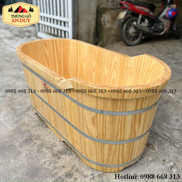 Kỹ thuật ghép mộng âm dương bồn tắm gỗ thông cam kết không rò rỉ.