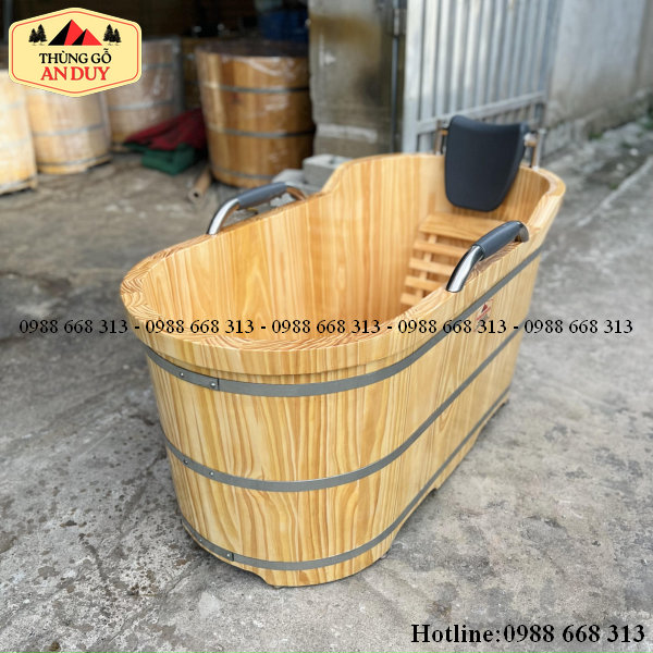 Kỹ thuật ghép mộng âm dương bồn tắm gỗ thông bọc da cam kết không rò rỉ nước.