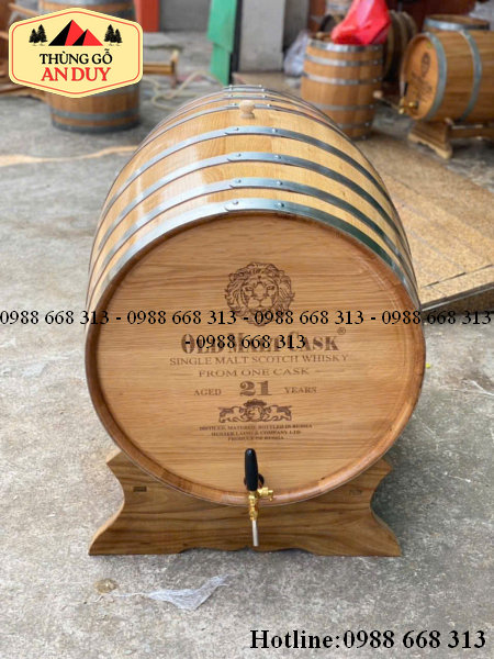 Thùng gỗ sồi 300L An Duy dung tích lớn dùng để ngâm rượu.